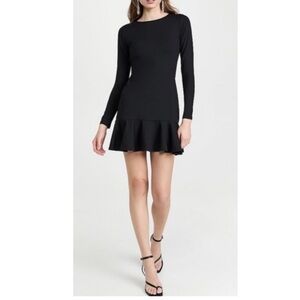 Susana Monaco Ruffle Bottom Dress in Black.